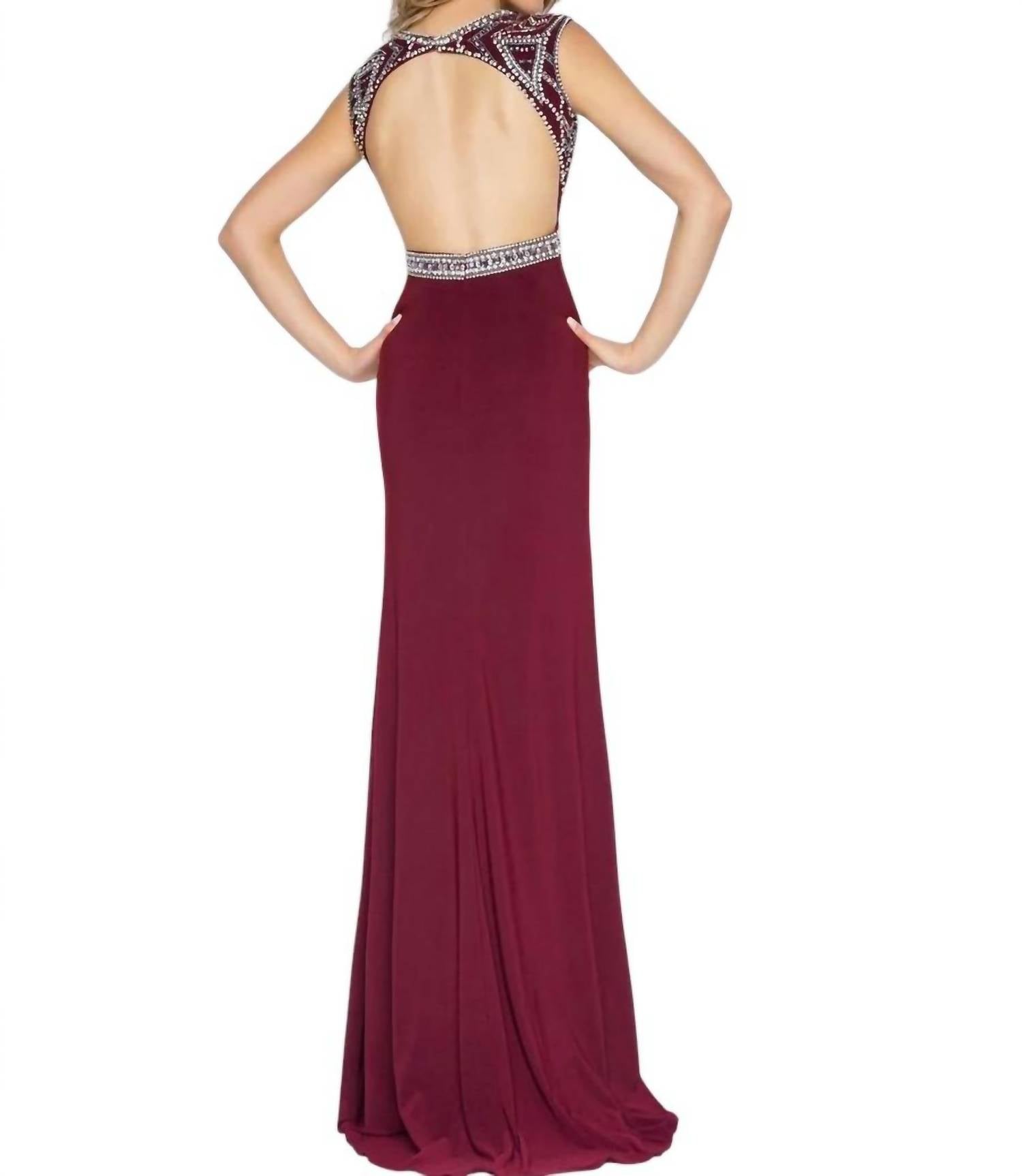 Mac Duggal - Beaded Bodice Jersey Dress