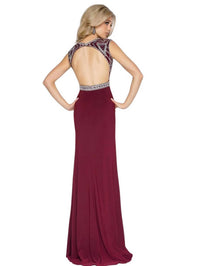 Mac Duggal - Beaded Bodice Jersey Dress