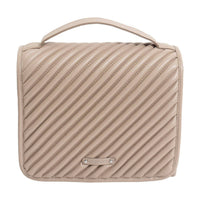 Joan & David - Women's Large Diagonal Quilted Hanging Toiletry Case