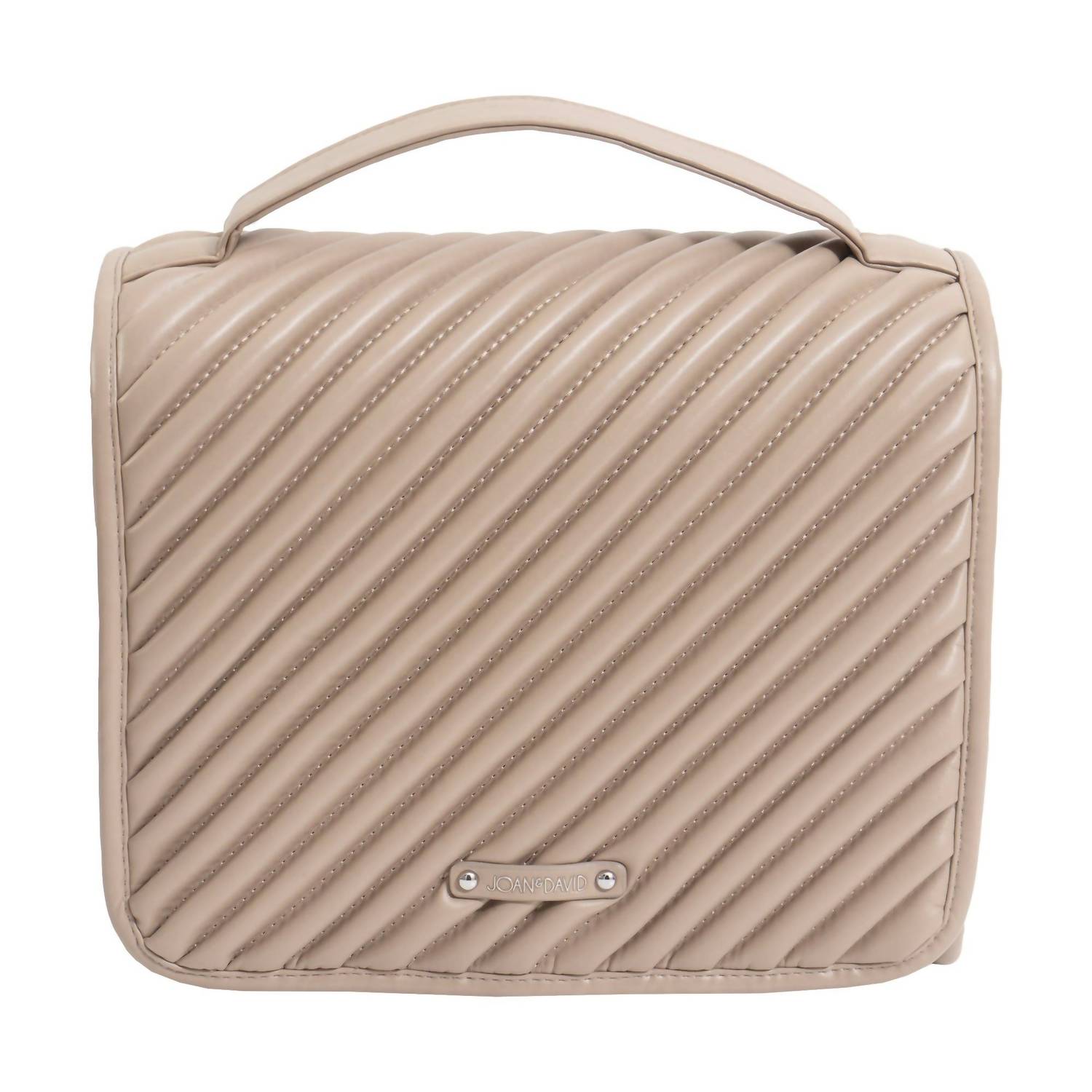 Joan & David - Women's Large Diagonal Quilted Hanging Toiletry Case