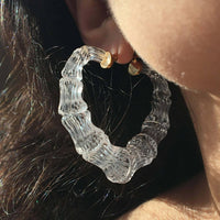Gold & Honey - Women's Heart Bamboo Hoop Earrings