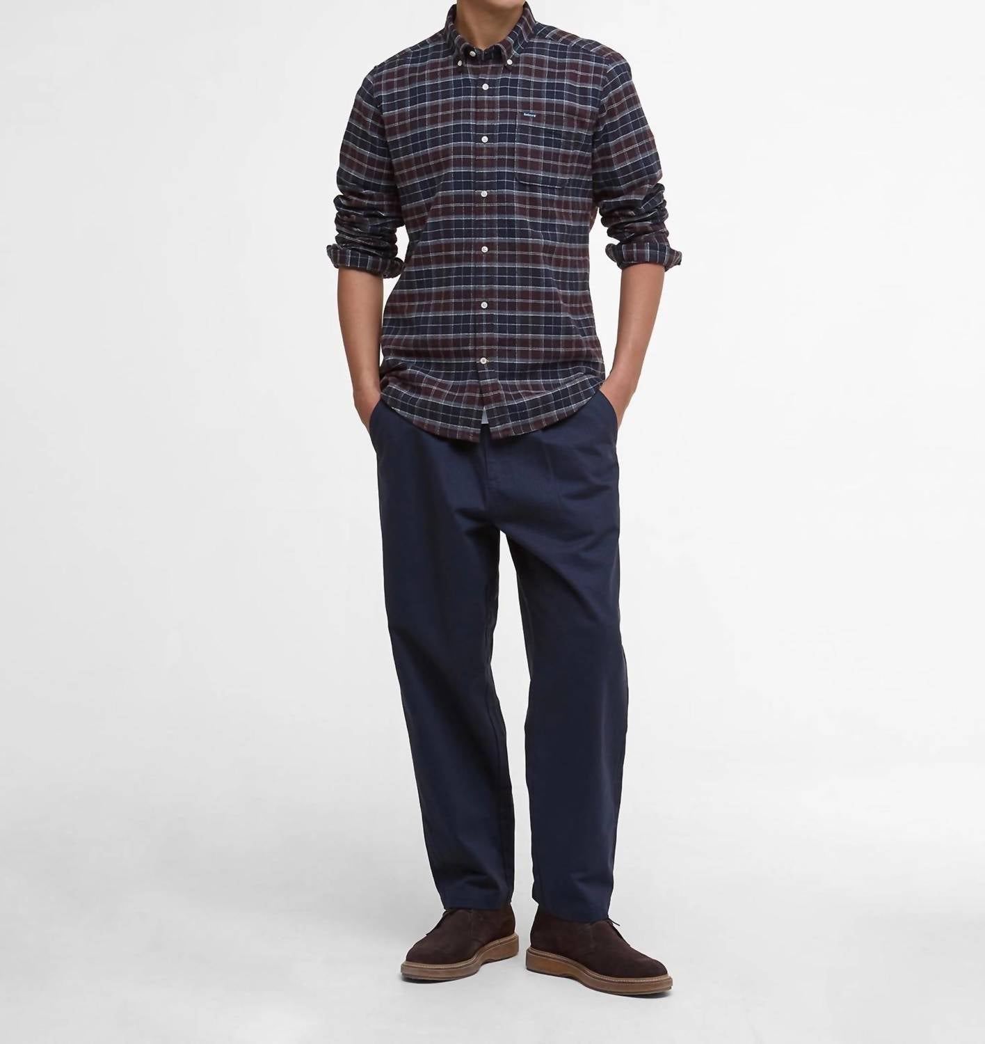 Barbour Haddington Tailored Tartan Shirt in midnight oak tartan - men's shirt - view 4