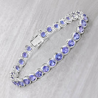 Diana M Jewels - Women's Round Natural Tanzanite Bracelet (12.60 Ct) - Grand