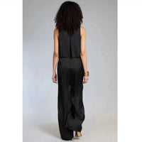 Lola & Sophie - Tiered Ruffle Satin Jumpsuit