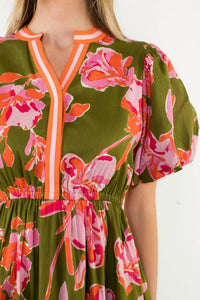 Thml - Puff Sleeve Flower Print Dress