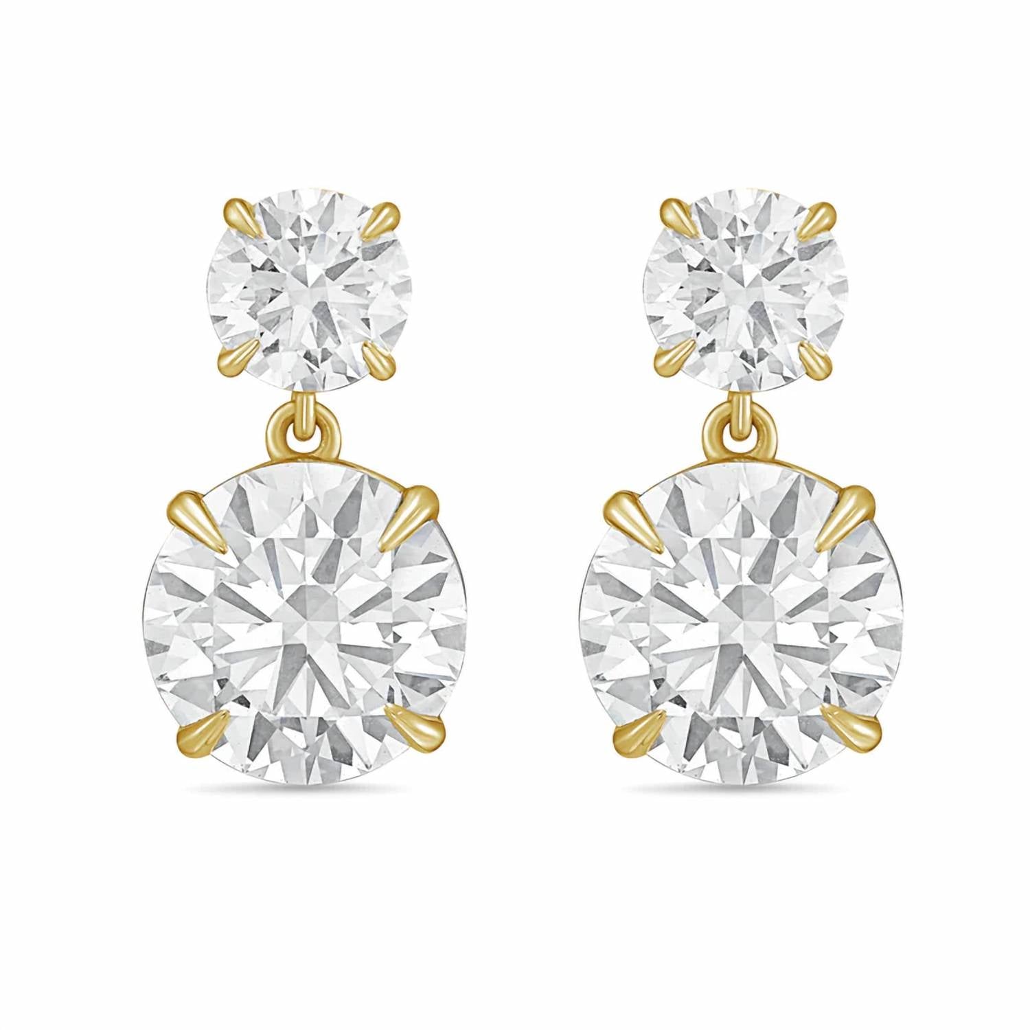 Diana M Jewels - Women's Round Lab-Grown Diamond Stud Earrings (10.00 Ct TCW) - Bold