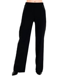 Elaine Kim - Clovis Tech Stretch Slouchy Pants With Vegan Leather Stripe