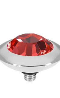 Qudo Women's Tondo 13mm Jewelry Topper in padparadscha silver - women's jewelry - detail view