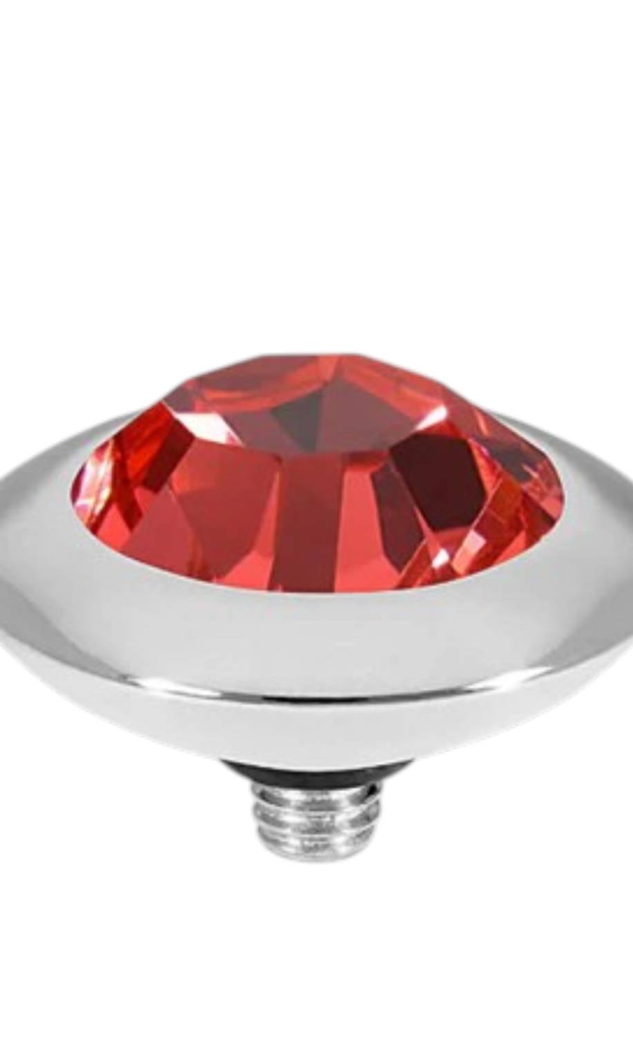 Qudo Women's Tondo 13mm Jewelry Topper in padparadscha silver - women's jewelry - detail view