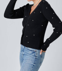 Baevely By Wellmade - Rhinestone Detail Cardigan