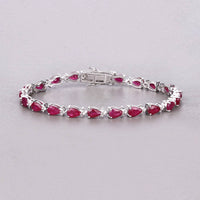 Diana M Jewels - Women's Pear Natural Mozambique Ruby Bracelet (8.90 Ct) - Elegant Plus