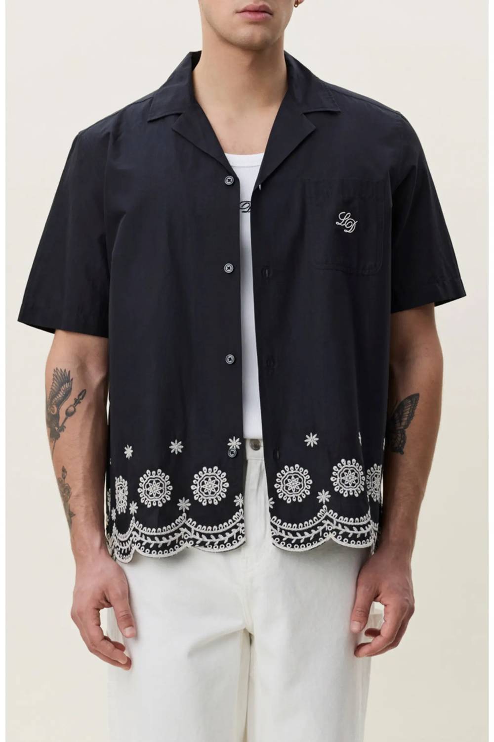 Les Deux - Border Embroidery Shirt