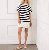 Karen Kane Stripe Sweater Dress in white - women's dress - view 5