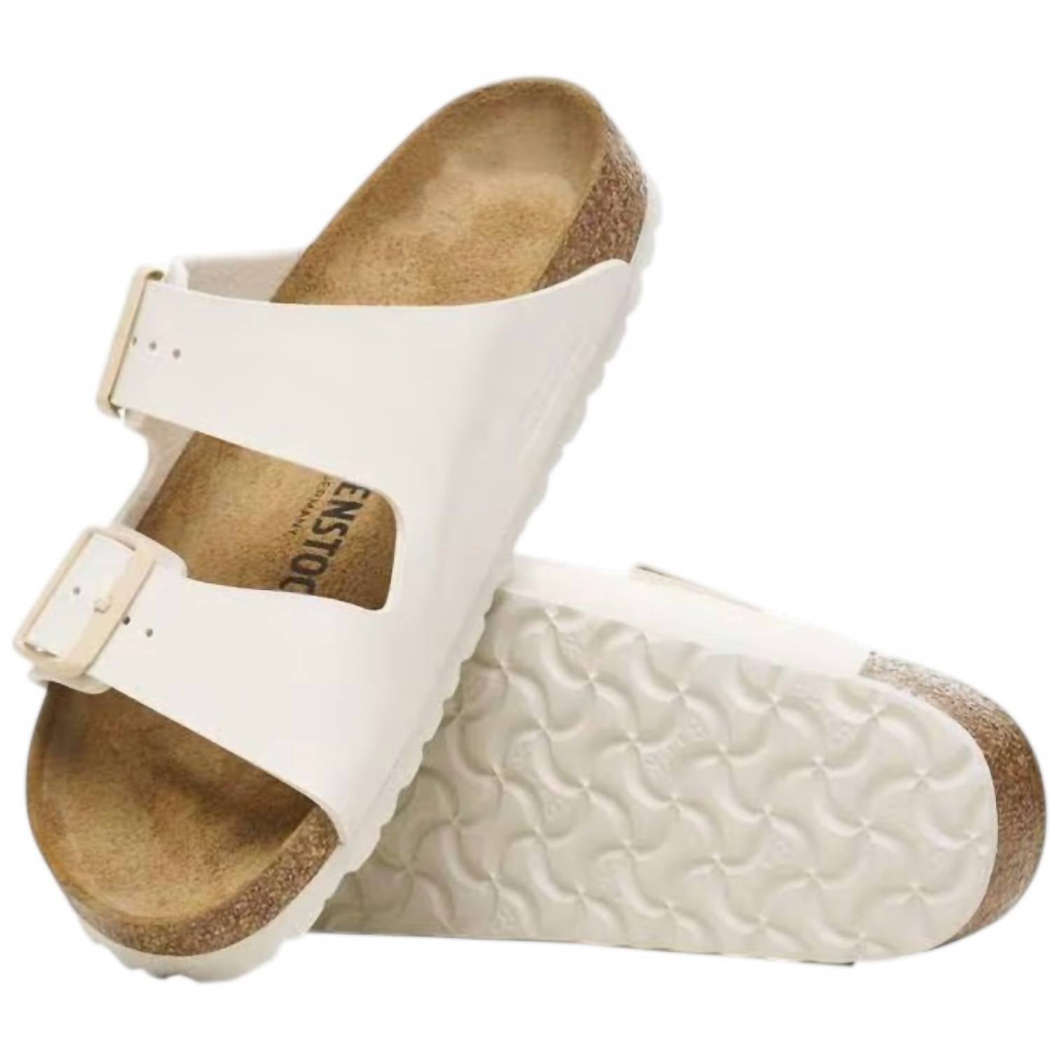 BIRKENSTOCK Women's Arizona Rivet Logo Textile Vegan Canvas Sandals in eggshel - women's sandal - view 4