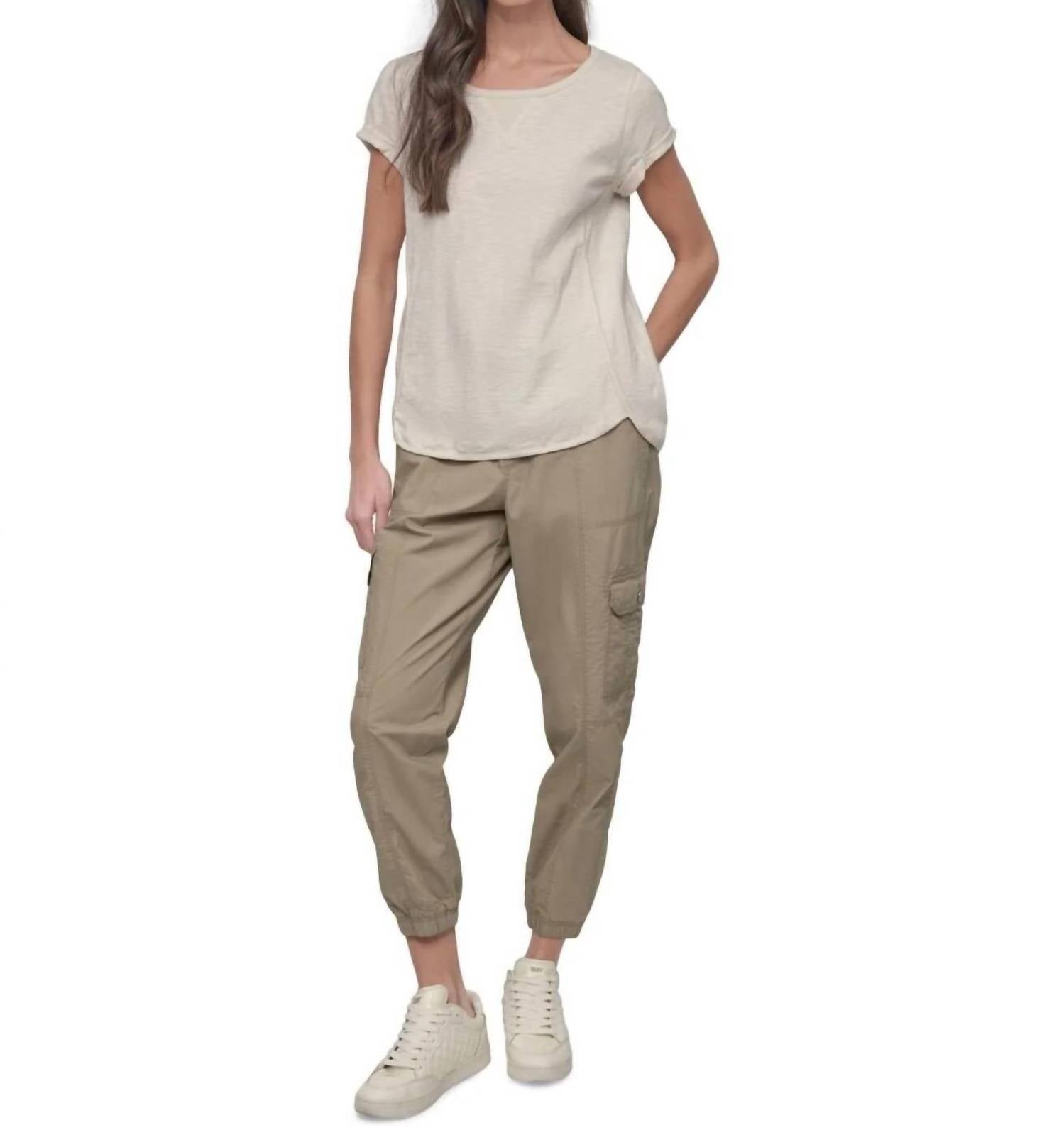 Dkny - V-inset Roll-sleeve T-shirt