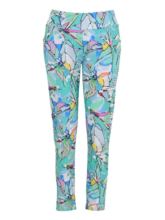 Dolcezza - Women's Half Moon Morning Simple Art Stretch Jean Pants