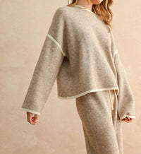 Miou Muse - High Neck Long Sleeve Sweater Top