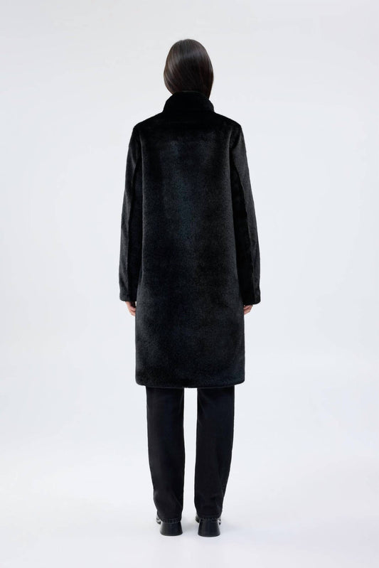 Unreal Fur - Raven Funnel-neck Coat