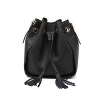German Fuentes - Women's Leather Bucket Bag With Tassels