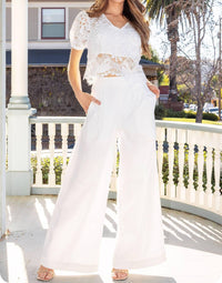 Strut & Bolt - Pleat Detail Wide Leg Twill Pants