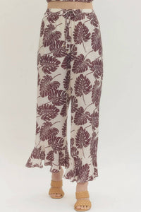 Entro - Botanical Wide Leg Ruffled Pants