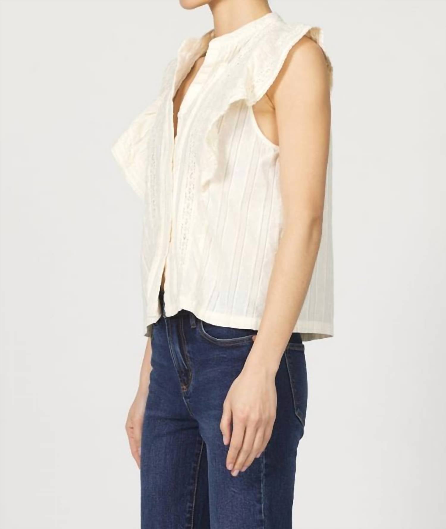 DEAR JOHN DENIM Fatima Shirt in whitecap gray - women's blouse - detail view