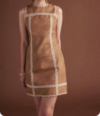 Strut & Bolt - Faux Leather Whipstitch Dress