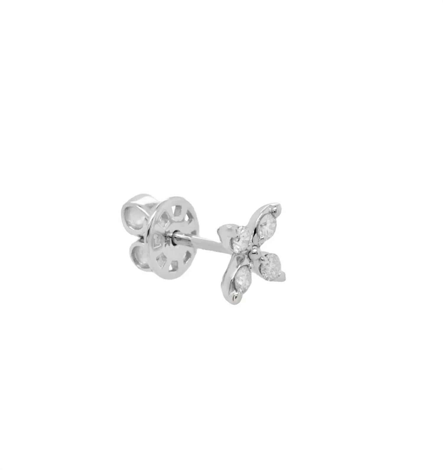 Diana M Jewels - 0.34 Cts Diamond Flower Stud Earrings
