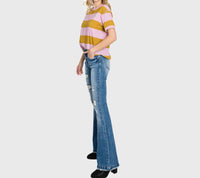 Petra153 Distressed Mid Rise Flare Jeans in piper - women's jeans - view 7