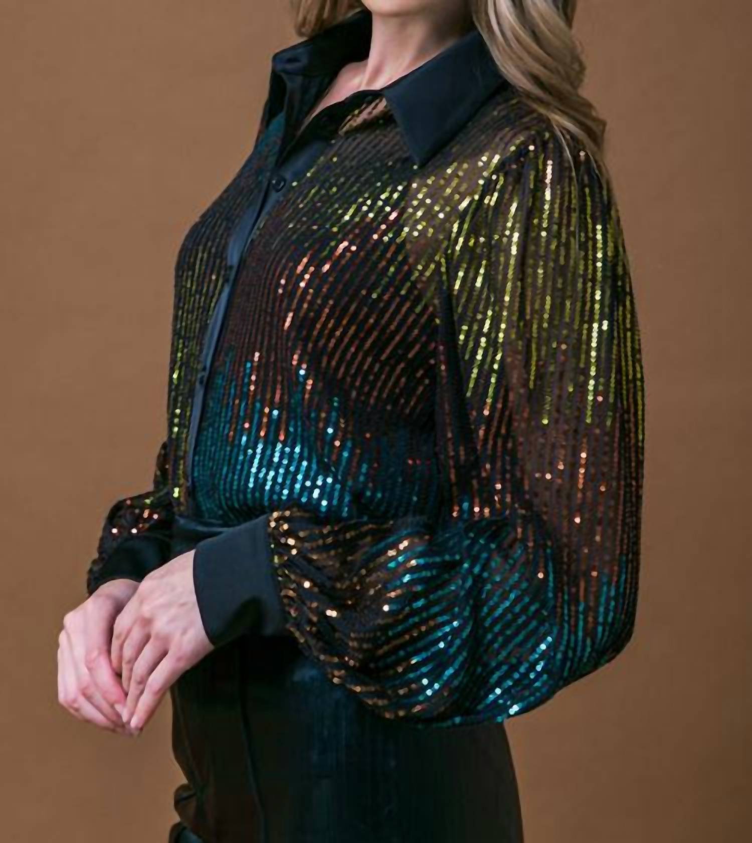 Flying Tomato - Cause A Commotion Sequin Blouse
