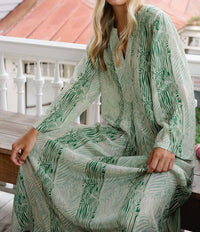 BRITON COURT Kali Maxi Dress in summer green - women's dress - detail view