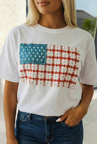 Aapparella - Fancy Embroidered Patch Flag Tee
