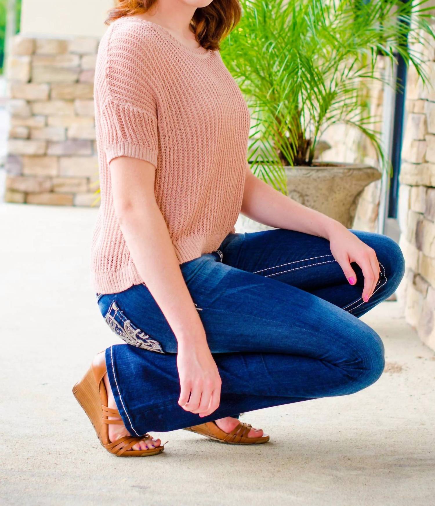 Kensie - Short Sleeve Sweater Top