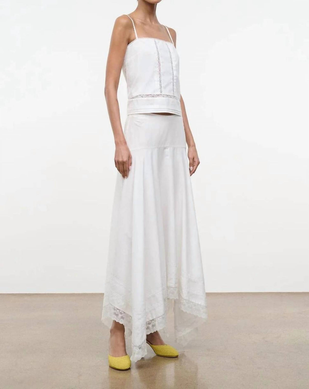Staud - Ainsley Lace Trim Maxi Skirt