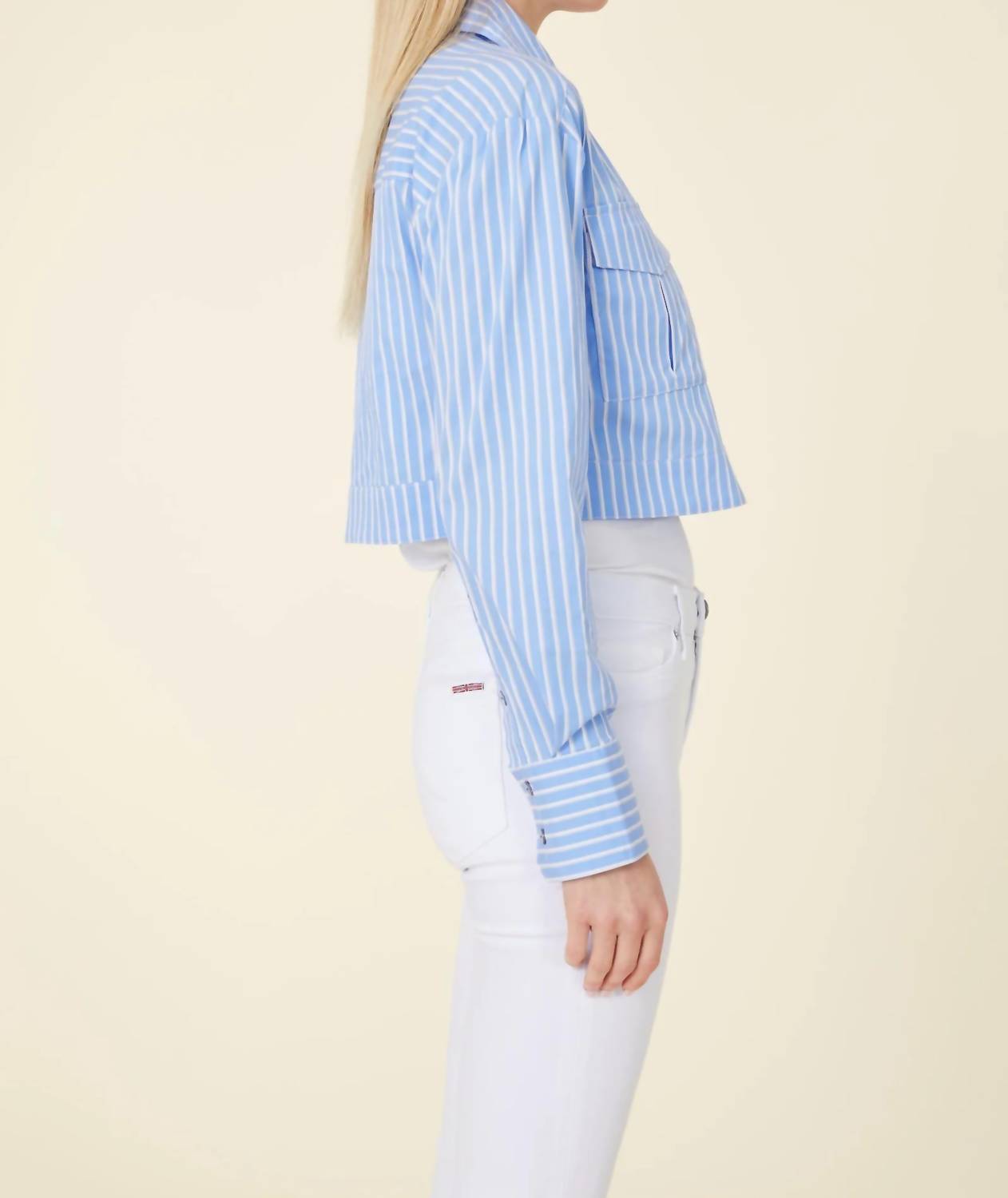 Dolce Cabo - Stripe Crop Blouse