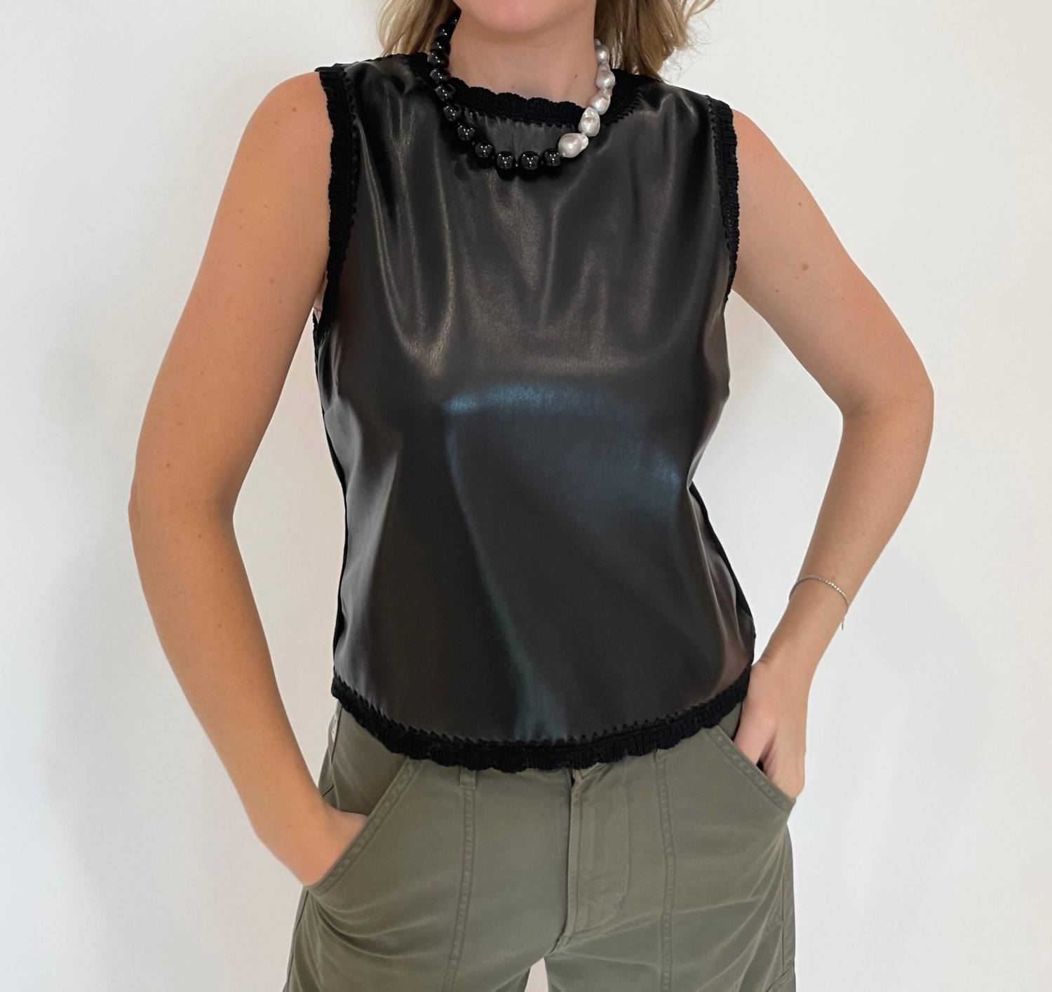 Melissa Nepton - Cece Vegan Leather Sleeveless Top