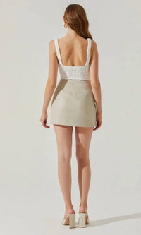 Tracy Faux Leather Zip Skirt