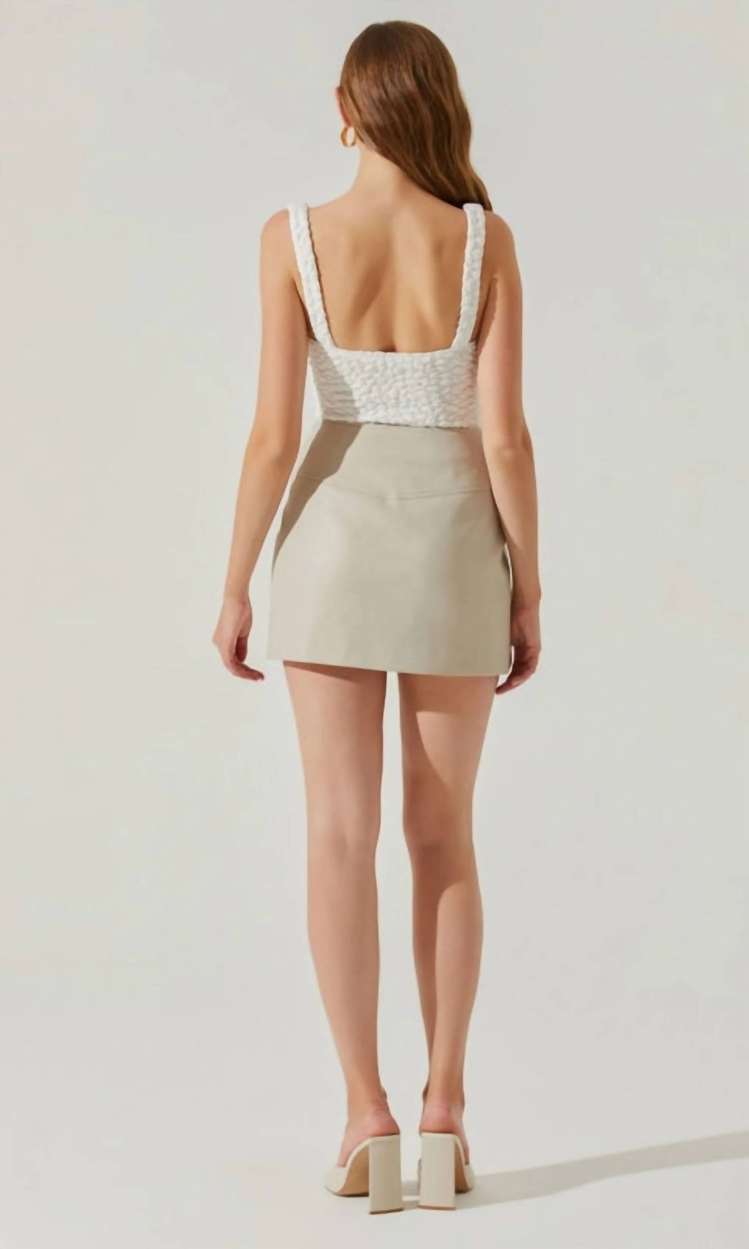 Tracy Faux Leather Zip Skirt