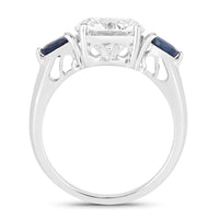 Diana M Jewels Women's Round Lab-grown Diamond Fashion Ring (4.30 Ct) - Statement in 14k white gold - women's jewelry - detail view