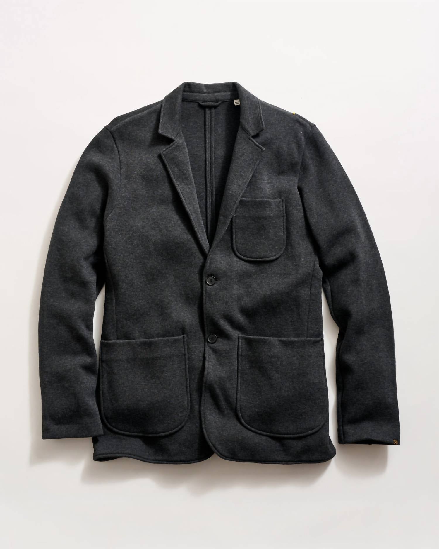 Billy Reid Knit Sport Coat in charcoal heather - men's jacket - alternate view
