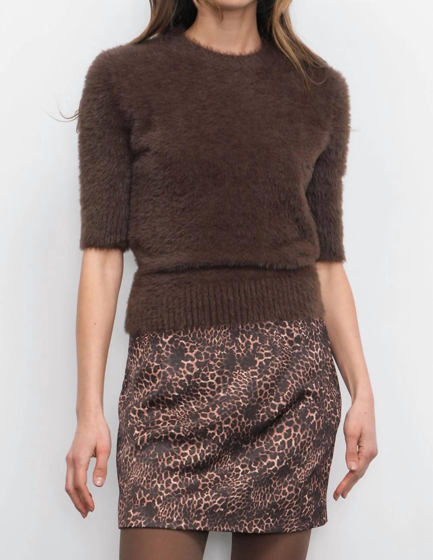 Greylin - Cedar Street Fuzzy Sleeve Knit Top