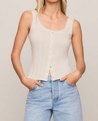 Z Supply - Lainey Pointelle Button Front Tank