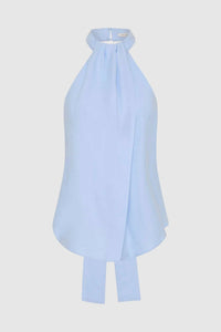 St. Agni - Oxford Halter Tie Back Top