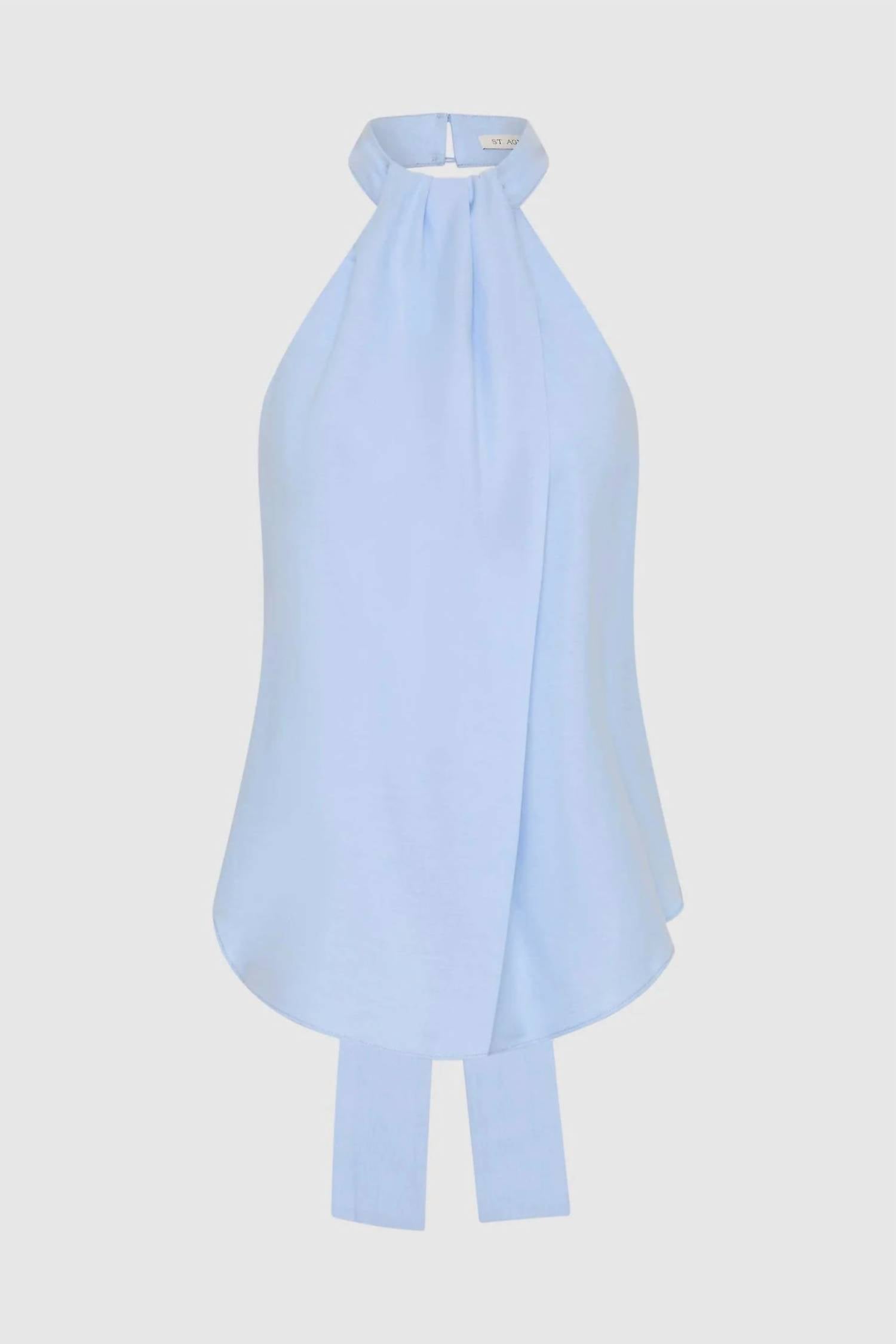 St. Agni - Oxford Halter Tie Back Top