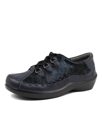 Ziera Women's Allsorts Lace-up Shoe in navy swirl leather - women's flats - view 5