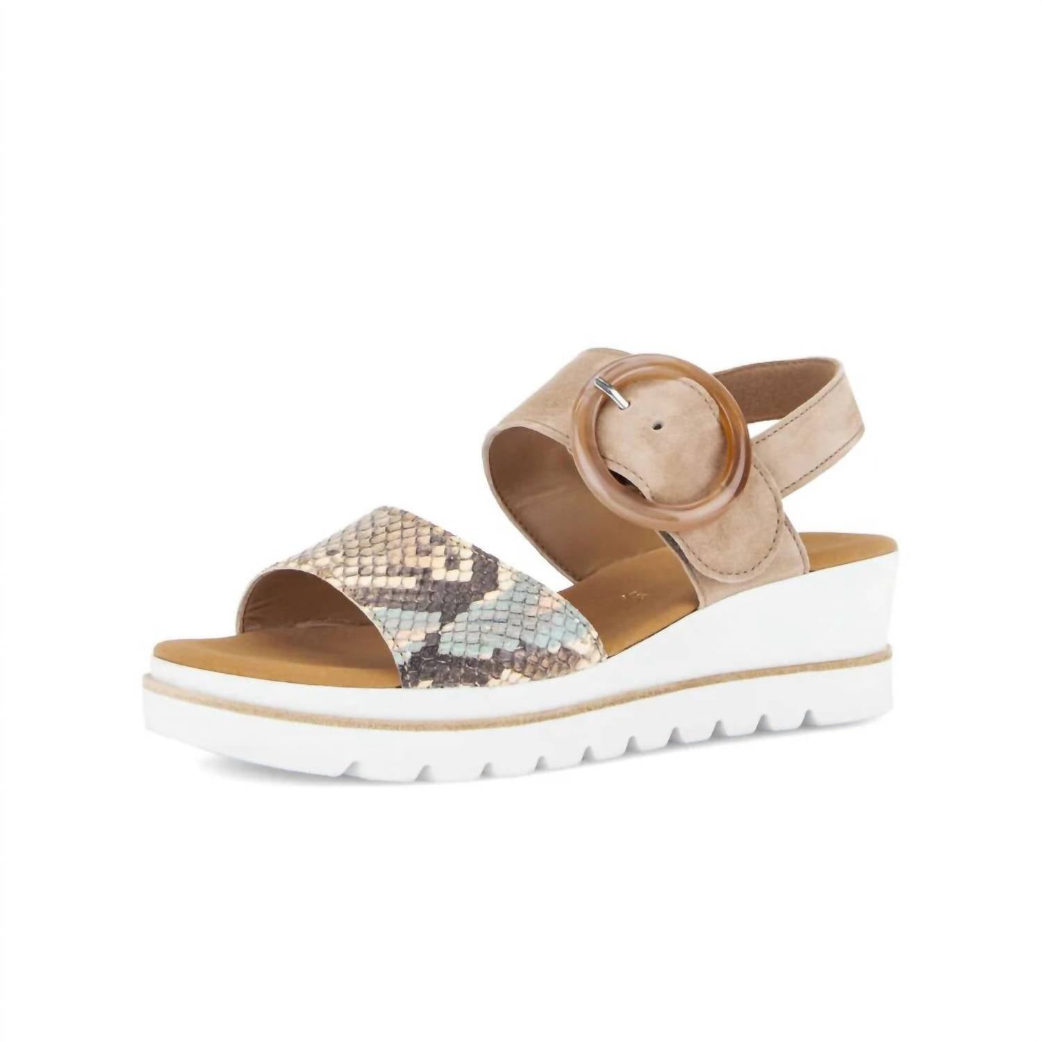 GABOR Women's Beatrix Platform Sandal in python sand - women's sandal - detail view
