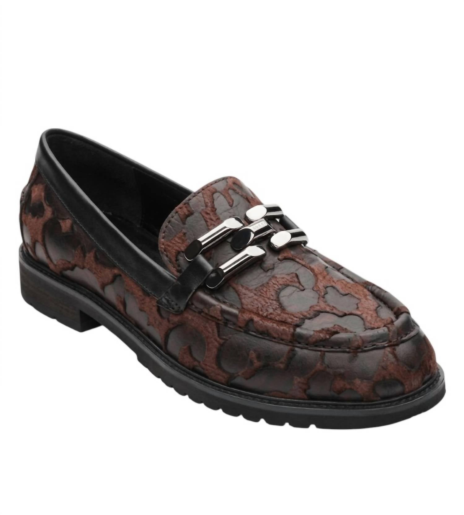 Sanctuary Women's Whitney Genuine Calf Hair Loafer in black brown - women's flats