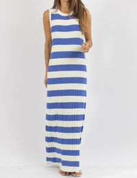 Lalavon - Contrast Stripe Maxi Dress