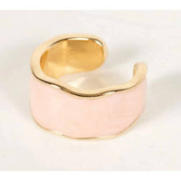 Pretty Simple - Women's Pearlescent Enamel Cocktail Cuff Ring