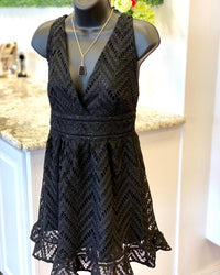 Sugarlips - Sleeveless Crochet Lace Mini Dress